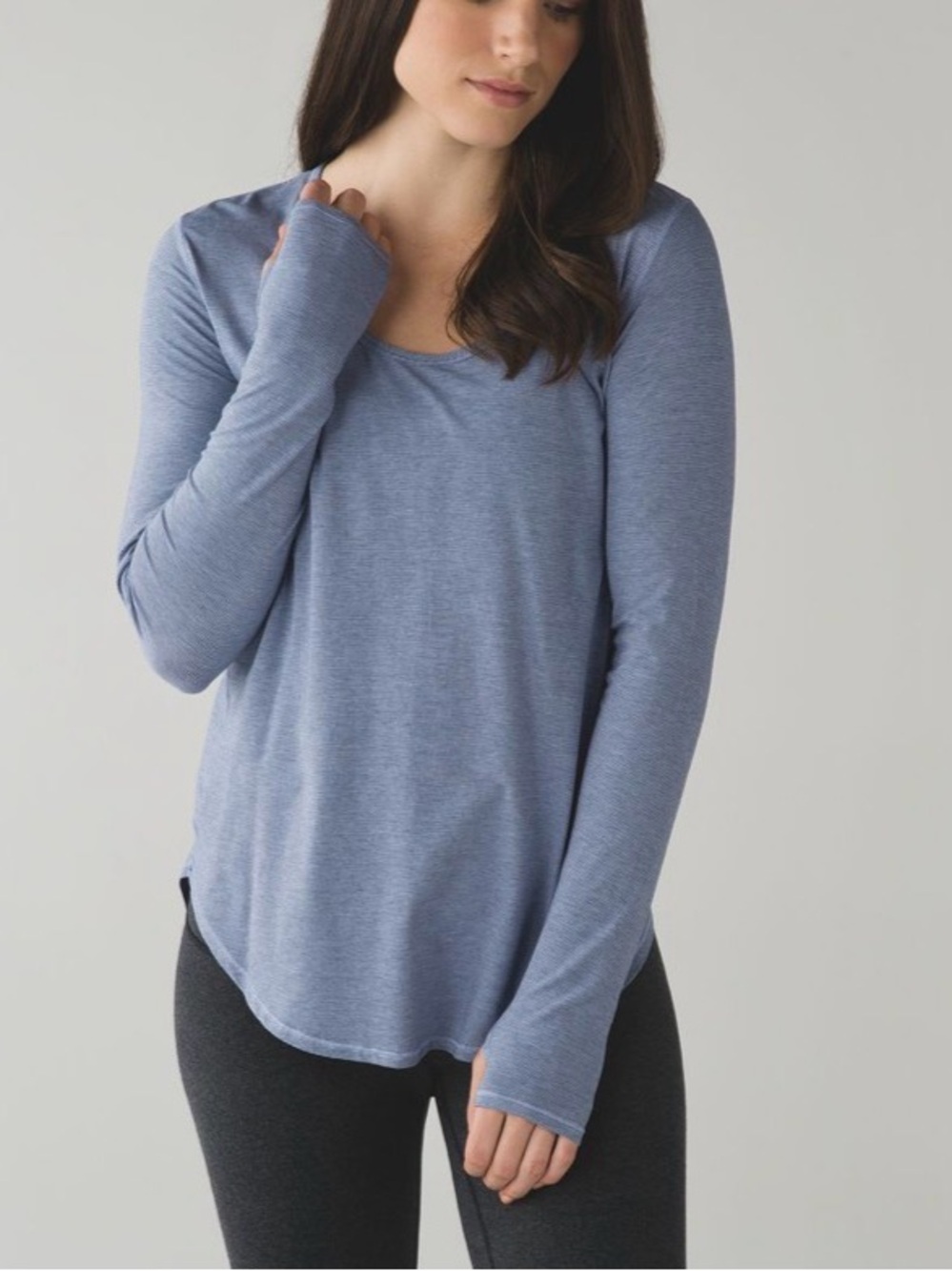 Lululemon Womens Yogini 5 Year Long Sleeve Top Size 8 Pima Cotton Lightweight